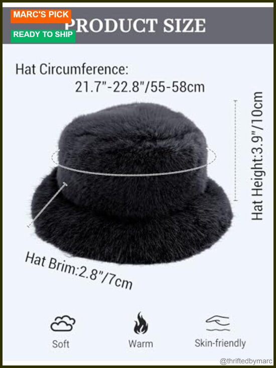 Faux Fur Bucket Hat Fluffy Winter Warm Hat Soft Fisherman Hats Fashion main image 4